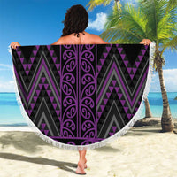 Purple Aotearoa Mangopare Kowhaiwhai and Niho Taniwha Beach Blanket Maori New Zealand LT14 - Polynesian Pride