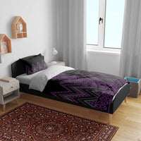 Purple Aotearoa Mangopare Kowhaiwhai and Niho Taniwha Bedding Set Maori New Zealand