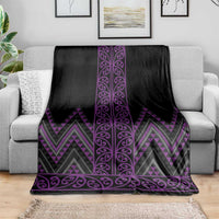 Purple Aotearoa Mangopare Kowhaiwhai and Niho Taniwha Blanket Maori New Zealand LT14 - Polynesian Pride