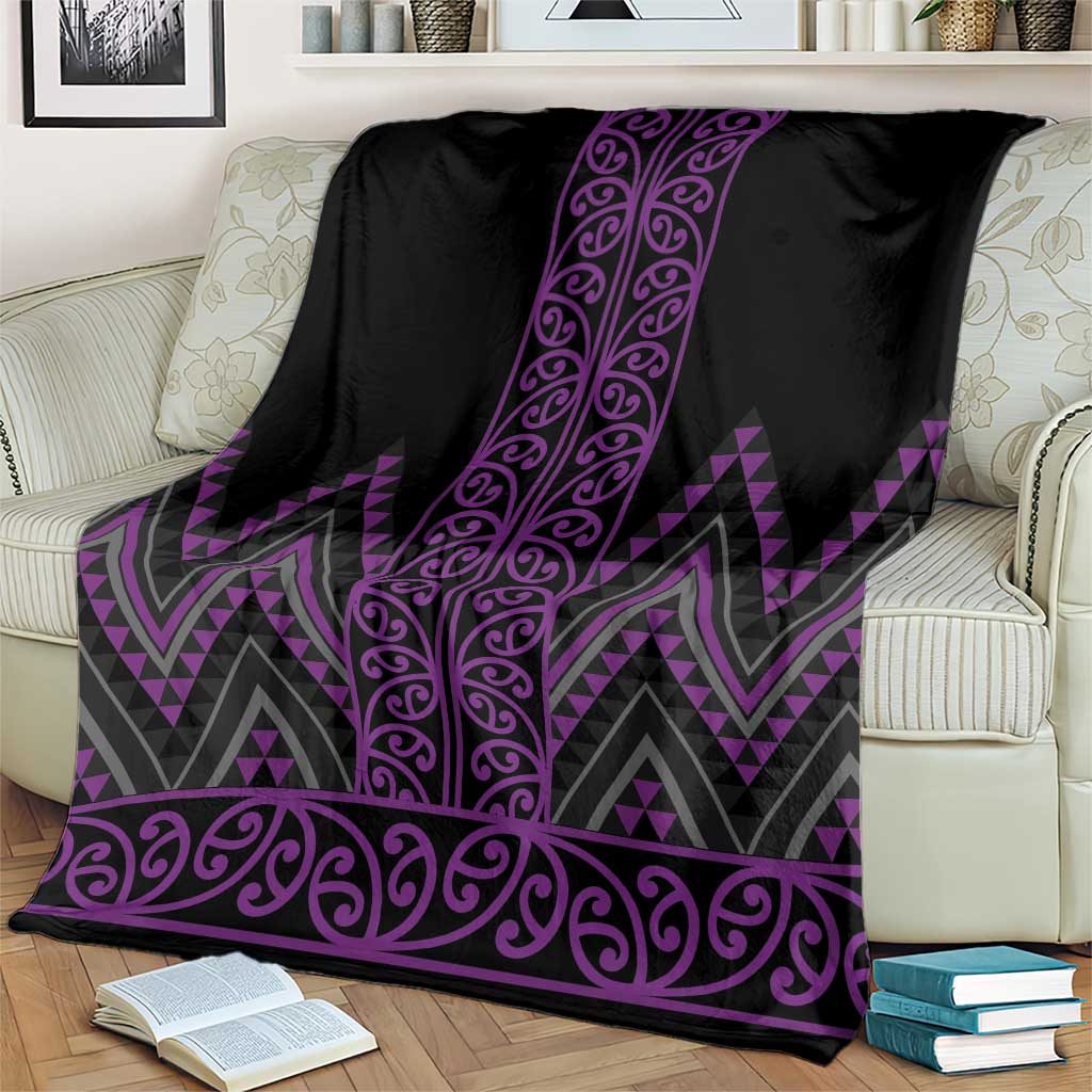 Purple Aotearoa Mangopare Kowhaiwhai and Niho Taniwha Blanket Maori New Zealand LT14 - Polynesian Pride