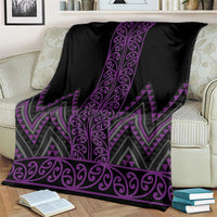 Purple Aotearoa Mangopare Kowhaiwhai and Niho Taniwha Blanket Maori New Zealand LT14 - Polynesian Pride
