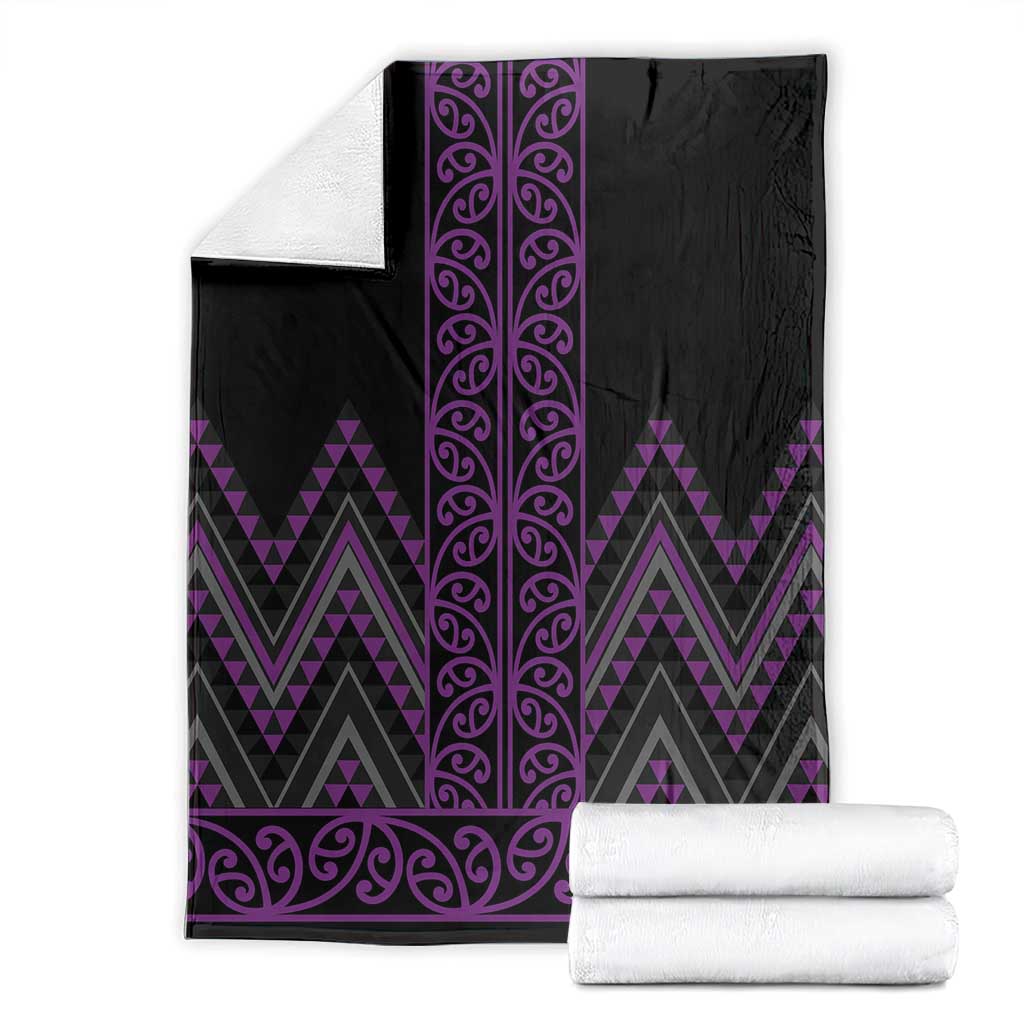 Purple Aotearoa Mangopare Kowhaiwhai and Niho Taniwha Blanket Maori New Zealand LT14 - Polynesian Pride