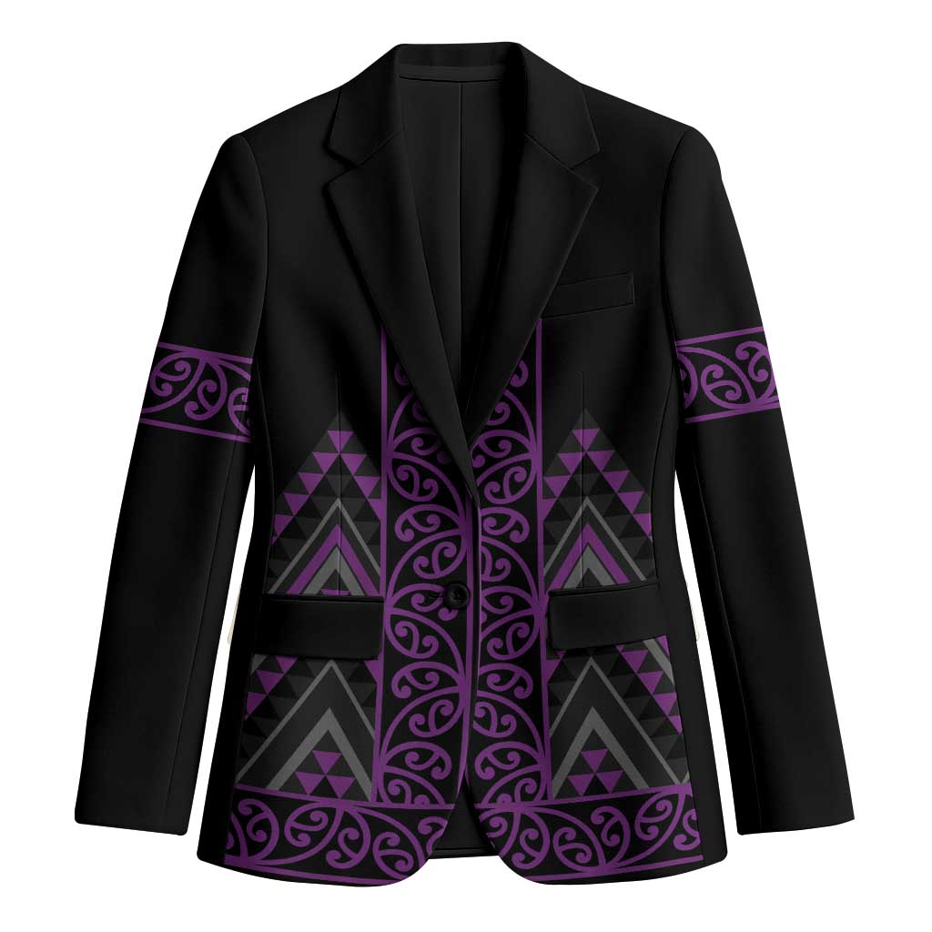 Purple Aotearoa Mangopare Kowhaiwhai Niho Taniwha Blazer Maori New Zealand LT14 Unisex Purple - Polynesian Pride
