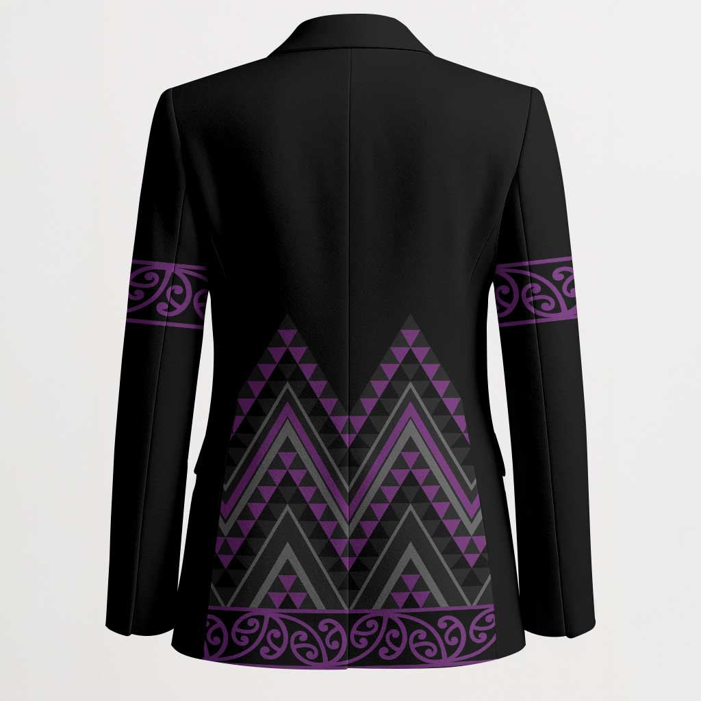 Purple Aotearoa Mangopare Kowhaiwhai Niho Taniwha Blazer Maori New Zealand LT14 - Polynesian Pride