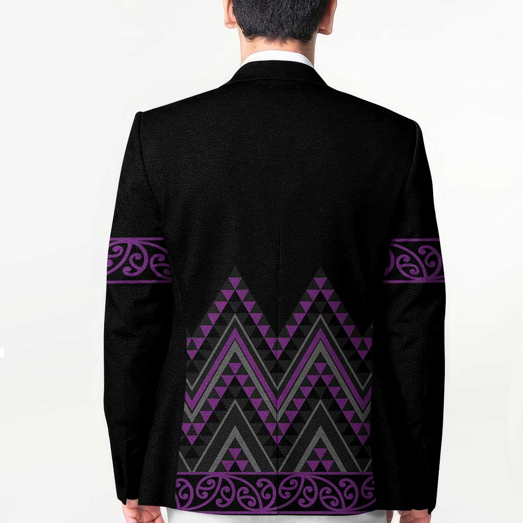 Purple Aotearoa Mangopare Kowhaiwhai Niho Taniwha Blazer Maori New Zealand LT14 - Polynesian Pride