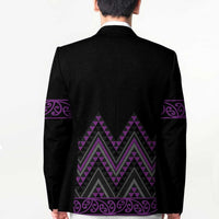 Purple Aotearoa Mangopare Kowhaiwhai Niho Taniwha Blazer Maori New Zealand LT14 - Polynesian Pride