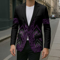 Purple Aotearoa Mangopare Kowhaiwhai Niho Taniwha Blazer Maori New Zealand LT14 - Polynesian Pride