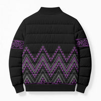 Purple Aotearoa Mangopare Kowhaiwhai Niho Taniwha Bomber Puffer Jacket Maori New Zealand LT14 - Polynesian Pride