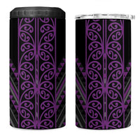 Purple Aotearoa Mangopare Kowhaiwhai and Niho Taniwha 4 in 1 Can Cooler Tumbler Maori New Zealand LT14 One Size: 16 oz Purple - Polynesian Pride