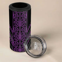 Purple Aotearoa Mangopare Kowhaiwhai and Niho Taniwha 4 in 1 Can Cooler Tumbler Maori New Zealand LT14 - Polynesian Pride