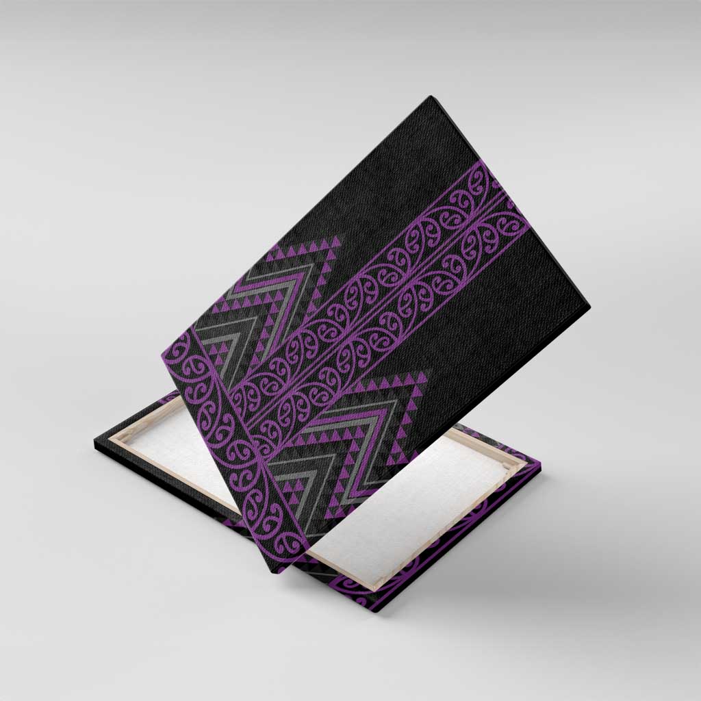 Purple Aotearoa Mangopare Kowhaiwhai and Niho Taniwha Canvas Wall Art Maori New Zealand LT14 With Frame Purple - Polynesian Pride
