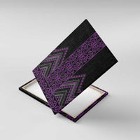 Purple Aotearoa Mangopare Kowhaiwhai and Niho Taniwha Canvas Wall Art Maori New Zealand LT14 With Frame Purple - Polynesian Pride