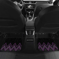 Purple Aotearoa Mangopare Kowhaiwhai and Niho Taniwha Car Mats Maori New Zealand LT14 Set 2pcs - Back Purple - Polynesian Pride