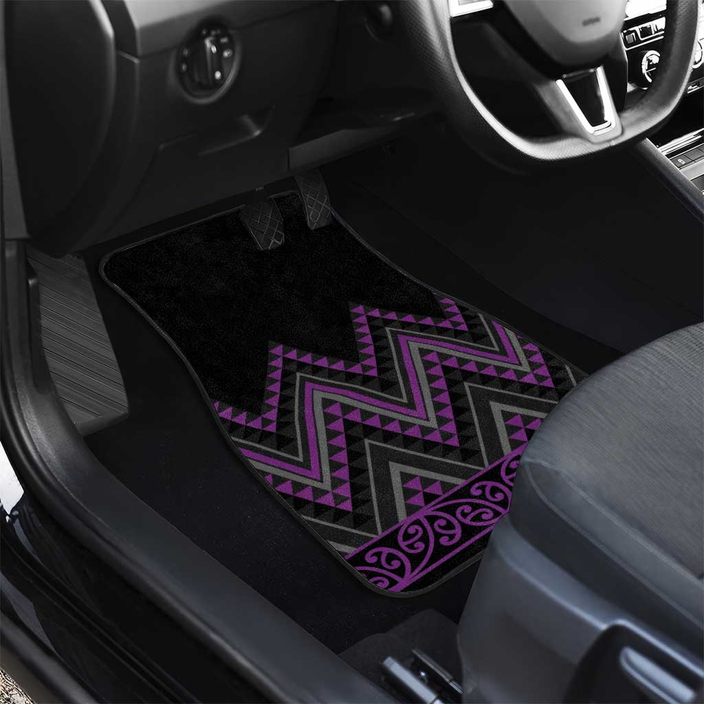 Purple Aotearoa Mangopare Kowhaiwhai and Niho Taniwha Car Mats Maori New Zealand LT14 - Polynesian Pride