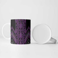 Purple Aotearoa Mangopare Kowhaiwhai Niho Taniwha Ceramic Mug Maori New Zealand LT14 - Polynesian Pride