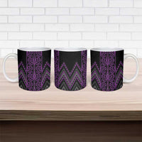Purple Aotearoa Mangopare Kowhaiwhai Niho Taniwha Ceramic Mug Maori New Zealand LT14 - Polynesian Pride