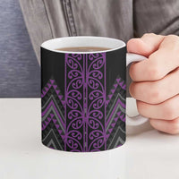 Purple Aotearoa Mangopare Kowhaiwhai Niho Taniwha Ceramic Mug Maori New Zealand LT14 - Polynesian Pride