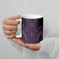 Purple Aotearoa Mangopare Kowhaiwhai Niho Taniwha Ceramic Mug Maori New Zealand LT14 - Polynesian Pride