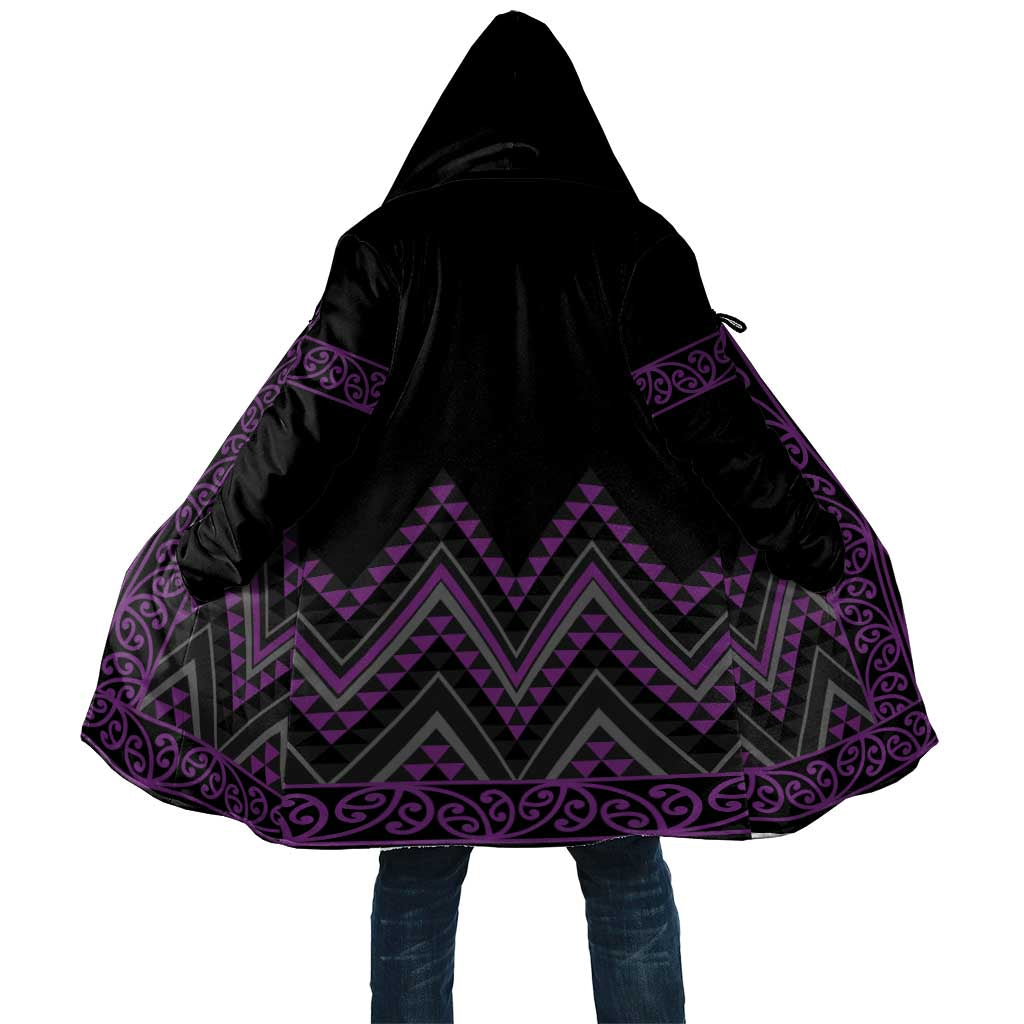 Purple Aotearoa Mangopare Kowhaiwhai Niho Taniwha Cloak Maori New Zealand LT14 Unisex Purple - Polynesian Pride
