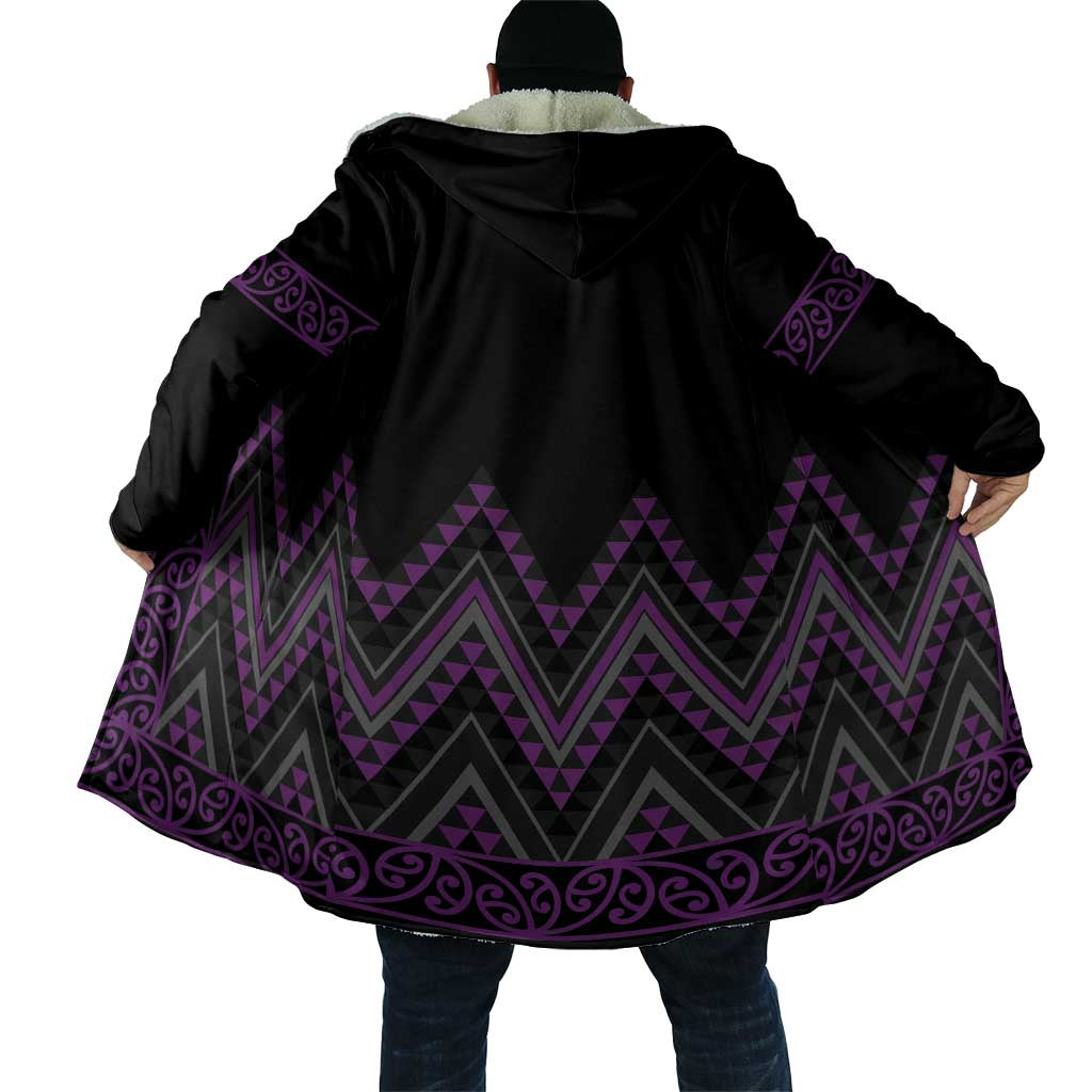 Purple Aotearoa Mangopare Kowhaiwhai Niho Taniwha Cloak Maori New Zealand LT14 - Polynesian Pride