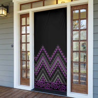 Purple Aotearoa Mangopare Kowhaiwhai Niho Taniwha Door Cover Maori New Zealand LT14 - Polynesian Pride