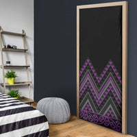Purple Aotearoa Mangopare Kowhaiwhai Niho Taniwha Door Cover Maori New Zealand LT14 - Polynesian Pride