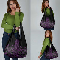 Purple Aotearoa Mangopare Kowhaiwhai and Niho Taniwha Grocery Bag Maori New Zealand LT14 - Polynesian Pride