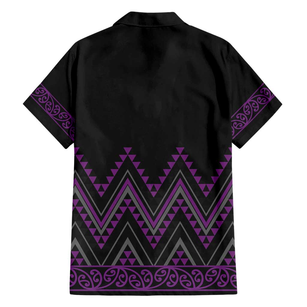 Purple Aotearoa Mangopare Kowhaiwhai and Niho Taniwha Hawaiian Shirt Maori New Zealand LT14 - Polynesian Pride