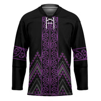 Purple Aotearoa Mangopare Kowhaiwhai Niho Taniwha Hockey Jersey Maori New Zealand LT14 Unisex Purple - Polynesian Pride
