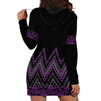 Purple Aotearoa Mangopare Kowhaiwhai and Niho Taniwha Hoodie Dress Maori New Zealand LT14 - Polynesian Pride