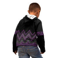Purple Aotearoa Mangopare Kowhaiwhai and Niho Taniwha Kid Hoodie Maori New Zealand LT14 - Polynesian Pride