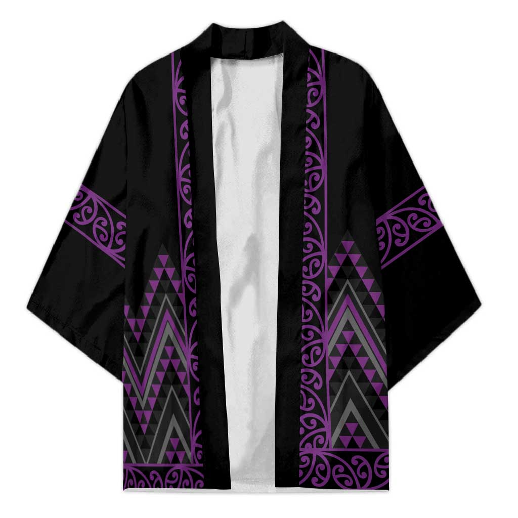 Purple Aotearoa Mangopare Kowhaiwhai Niho Taniwha Kimono Maori New Zealand LT14 Unisex Purple - Polynesian Pride