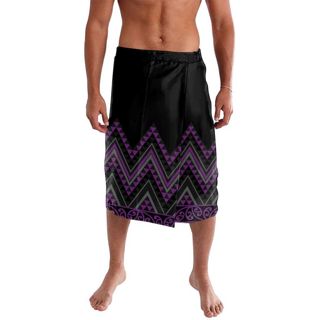 Purple Aotearoa Mangopare Kowhaiwhai and Niho Taniwha Lavalava Maori New Zealand LT14 Purple - Polynesian Pride