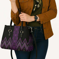Purple Aotearoa Mangopare Kowhaiwhai Niho Taniwha Leather Bag Maori New Zealand LT14 - Polynesian Pride