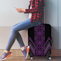 Purple Aotearoa Mangopare Kowhaiwhai and Niho Taniwha Luggage Cover Maori New Zealand LT14 - Polynesian Pride