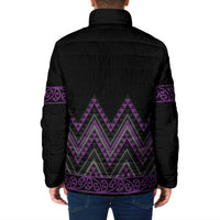 Purple Aotearoa Mangopare Kowhaiwhai Niho Taniwha Padded Jacket Maori New Zealand LT14 - Polynesian Pride