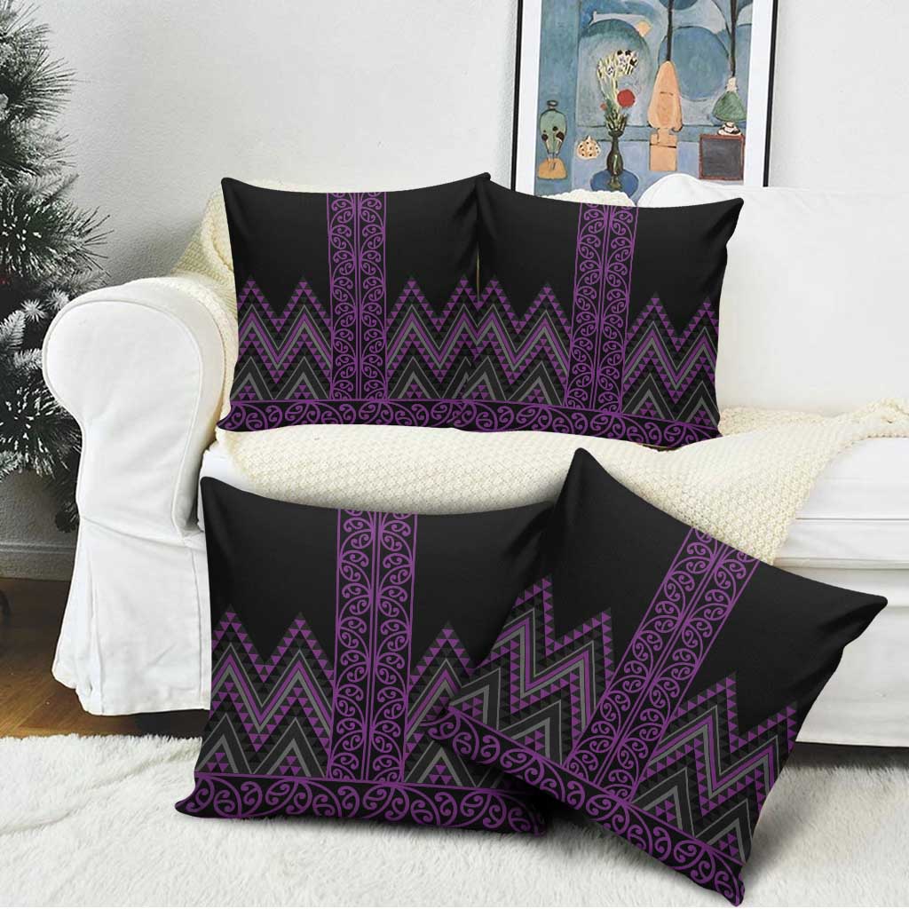 Purple Aotearoa Mangopare Kowhaiwhai Niho Taniwha Pillow Cover Maori New Zealand LT14 - Polynesian Pride
