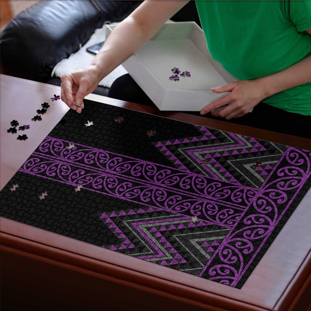 Purple Aotearoa Mangopare Kowhaiwhai Niho Taniwha Puzzle Maori New Zealand LT14 - Polynesian Pride