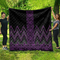 Purple Aotearoa Mangopare Kowhaiwhai and Niho Taniwha Quilt Maori New Zealand LT14 - Polynesian Pride