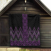 Purple Aotearoa Mangopare Kowhaiwhai and Niho Taniwha Quilt Maori New Zealand LT14 - Polynesian Pride