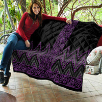 Purple Aotearoa Mangopare Kowhaiwhai and Niho Taniwha Quilt Maori New Zealand LT14 - Polynesian Pride