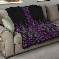 Purple Aotearoa Mangopare Kowhaiwhai and Niho Taniwha Quilt Maori New Zealand LT14 - Polynesian Pride