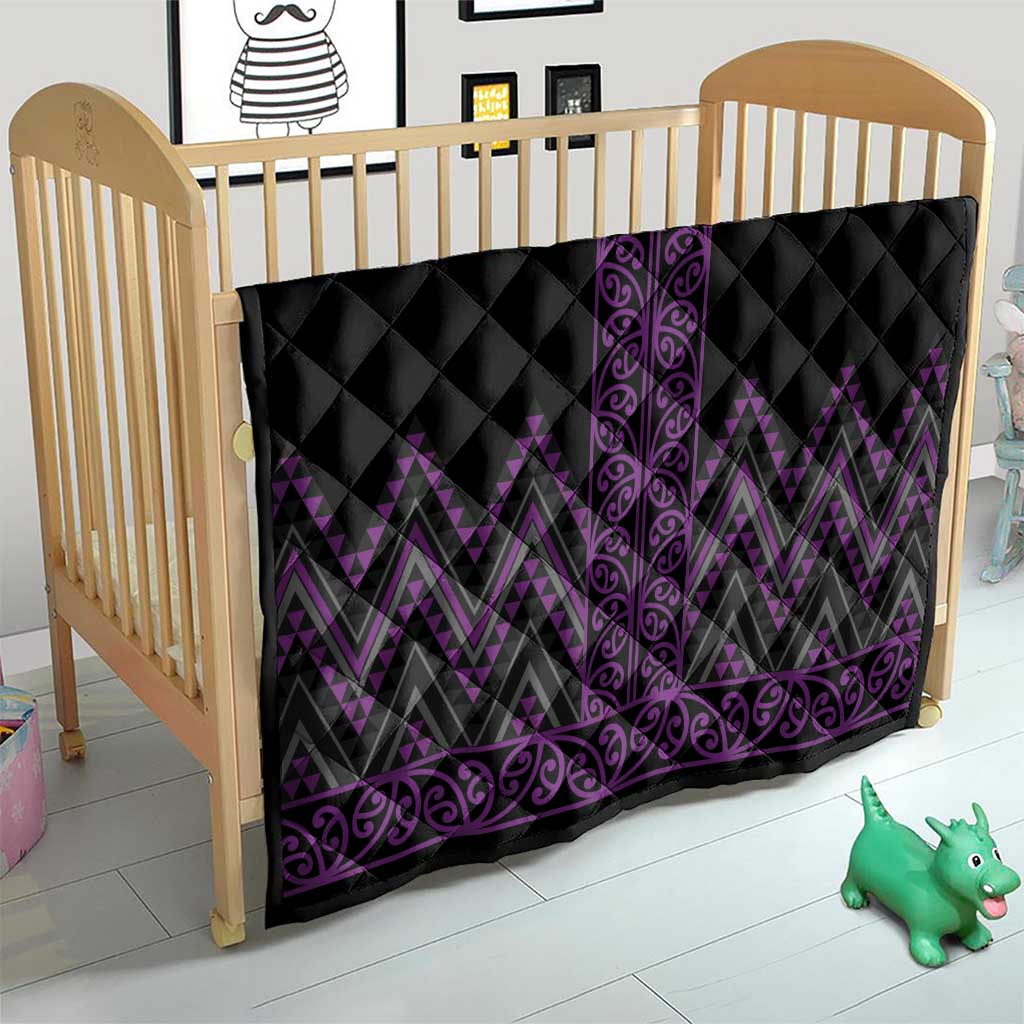 Purple Aotearoa Mangopare Kowhaiwhai and Niho Taniwha Quilt Maori New Zealand LT14 - Polynesian Pride