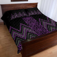 Purple Aotearoa Mangopare Kowhaiwhai and Niho Taniwha Quilt Bed Set Maori New Zealand LT14 - Polynesian Pride
