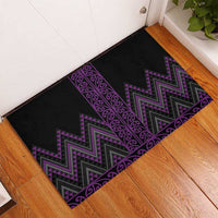Purple Aotearoa Mangopare Kowhaiwhai and Niho Taniwha Rubber Doormat Maori New Zealand LT14 - Polynesian Pride