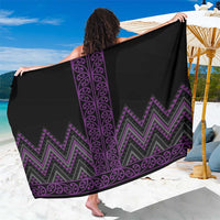 Purple Aotearoa Mangopare Kowhaiwhai and Niho Taniwha Sarong Maori New Zealand LT14 One Size 44 x 66 inches Purple - Polynesian Pride