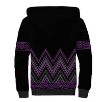Purple Aotearoa Mangopare Kowhaiwhai and Niho Taniwha Sherpa Hoodie Maori New Zealand LT14 - Polynesian Pride