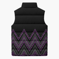 Purple Aotearoa Mangopare Kowhaiwhai Niho Taniwha Sleeveless Puffer Jacket Maori New Zealand LT14 - Polynesian Pride