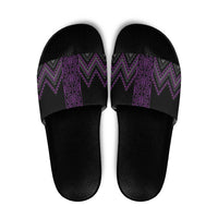 Purple Aotearoa Mangopare Kowhaiwhai Niho Taniwha Slide Sandals Maori New Zealand LT14 Purple - Polynesian Pride