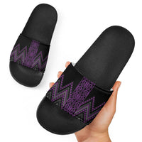 Purple Aotearoa Mangopare Kowhaiwhai Niho Taniwha Slide Sandals Maori New Zealand LT14 - Polynesian Pride